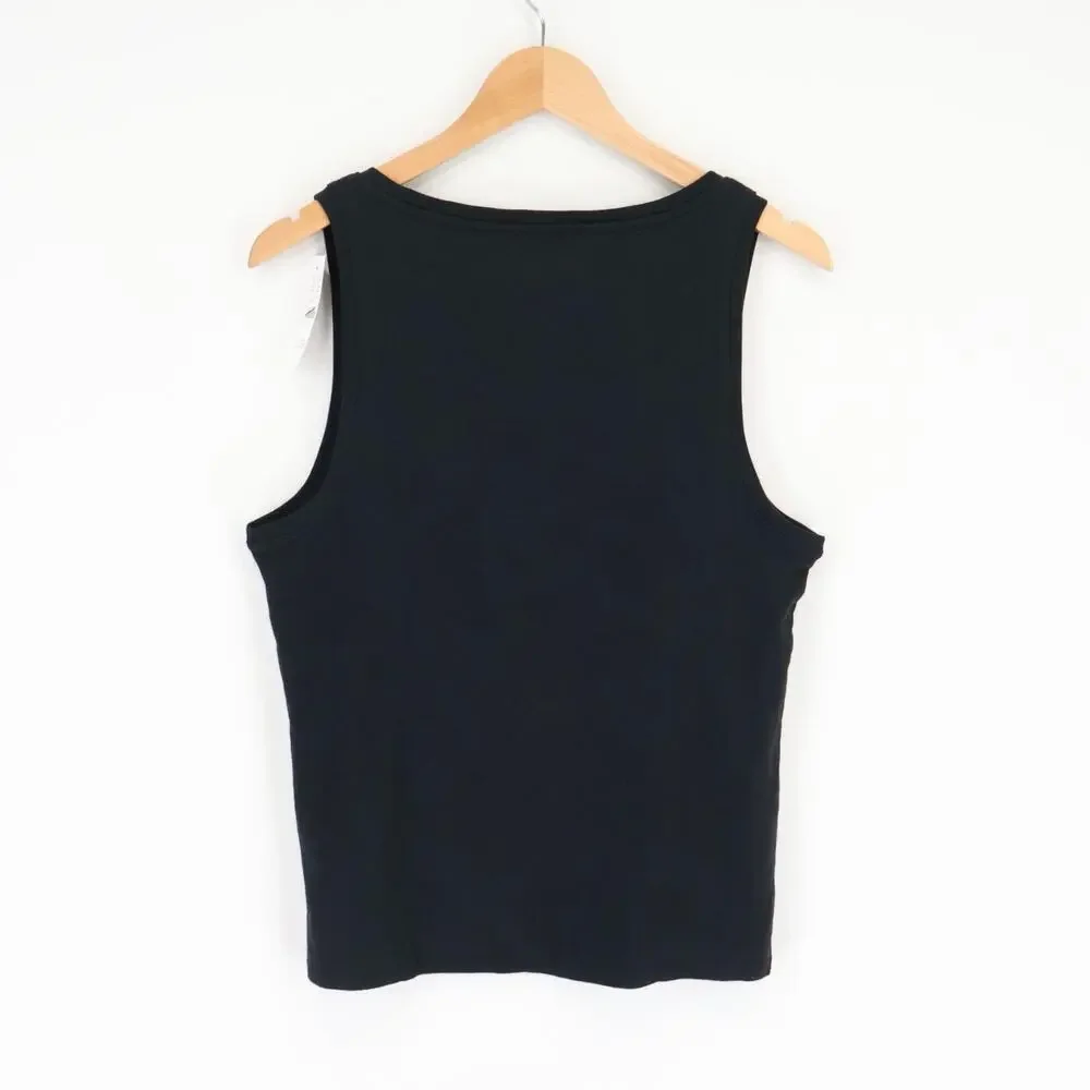 NWT J.Crew Vintage Jersey Classic Scoopneck Cotton Tank Top Black Size Large